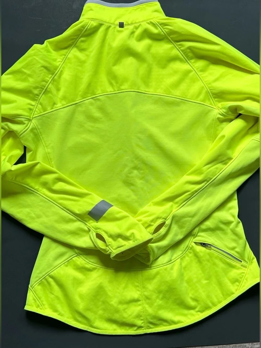Women’s Nike Dri-FIT Element Fluorescent Yellow Running Jacket — Sz M